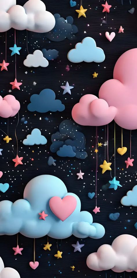 Cellphone Wallpaper Backgrounds Android, Wallpaper Backgrounds Hearts, 3d Wallpaper Ideas, Themes For Mobile Phone, Rainbow Clouds Wallpaper, Wallpaper Para Iphone, Cloud Wallpapers, Baby Pink Wallpaper Iphone, Cute Wallpapers For Android