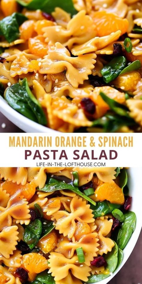 Teriyaki Dressing, Spinach Pasta Salad, Asian Pasta Salads, Asian Pasta, Asian Food Recipes, Salad With Spinach, Pasta Salad With Spinach, Bowtie Pasta Salad, Warm Salad Recipes