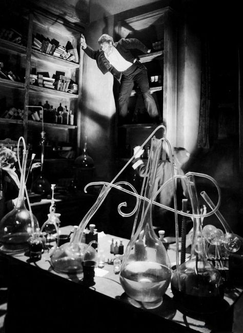 Dr Jekyll And Mr Hyde Laboratory, Victorian Laboratory, Gothic Laboratory, 1930s Horror, Henry Jekyll, Fredric March, Lab Week, Mr Hyde, Dr Jekyll