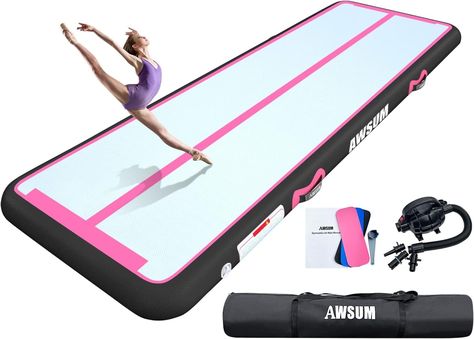 Amazon.com : AWSUM Tumbling Mat 10ft/13ft/16ft/20ft Inflatable Gymnastics Air Mat 4/8 inches Thickness with Electric Pump for Home Use/Gym/Outdoor : Sports & Outdoors Tumble Track, Tumbling Mat, Gymnastics Mat, Taekwondo Training, Tumble Mats, Gymnastics Equipment, Air Track, Gymnastics Training, Gymnastics Mats