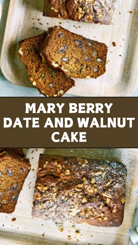 Mary Berry Date And Walnut Cake Date Cake Recipe Easy, Date And Walnut, Mary Berry Cake Recipes, Dates And Walnut Cake Recipes, Walnut Date Cake, Date And Walnut Cake Recipes, Coffee And Walnut Cake Recipe Mary Berry, Date Walnut Cake, Date And Walnut Loaf Recipe