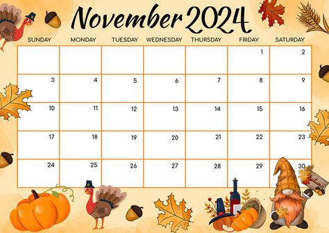 November Calendar 2024 Halloween Cartoon Style#pikbest#Templates#Others Gnome Turkey, Thanksgiving Calendar, 2023 Thanksgiving, 2023 Drawing, November Aesthetic, Simple Calendar, Free Printable Calendar Templates, Thanksgiving 2023, 2023 Wallpaper