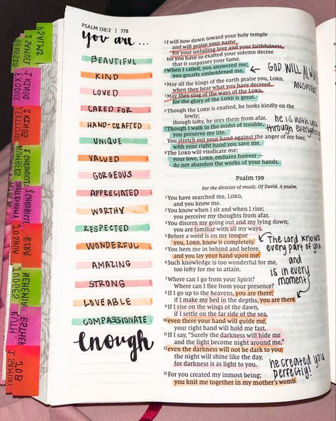 Loaded Bible Ideas, New Bible Set Up, She Reads Truth Bible Study, Bible Set Up, Bible Organization Ideas, Highlighted Bible Verses, She Reads Truth Bible Journaling, How To Take Notes In Your Bible, Bible Annotations