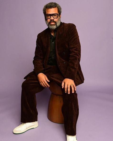 Todd Snyder on Instagram: "We love @jordanpeele ... especially in TS suiting. Styled by @chrishoran20 - - - - - - - - - Pic 1: Critics Choice Association Celebration of Latino Cinema & Television, 📸 Vivienne Killilea Pic 2: @latenightseth , 📸 @lloydbishop" Scruffy Beard, Men's Eyewear, Jordan Peele, Purple Suits, Minimalist Shirts, Black Tux, Todd Snyder, Plain White Tee, Sketch Comedy