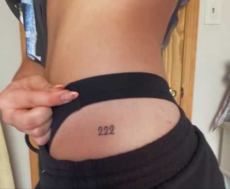 222 Tattoos Women, Number 2 Tattoo Fonts, 222 Hip Tattoo, 222 Tattoo Placement Ideas, 222 Minimalist Tattoo, Hidden Angel Number Tattoo, Ange Numbers Tattoo, Angel Number Tattoo Collarbone, 22 22 Tattoo Ideas