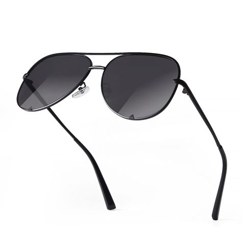 PRICES MAY VARY. BLACK AVIATOR SUNGLASSES --- The unique aviator style, elegant curve design and bottom of the Lens decoration make it look slightly different from the other aviator sunglasses style,more stylish! FASHION WOMENS SUNGLASSES--- Trendy 2024 woman sun glasses ,these dark black lens, and faded colors will bring you a unique and vibrant elegance UV400 LENS--- These aviator sunglasses for men have 99.96% UV400 eye protection effectively filter and block glares to protecting your eyes ag Black Shades Sunglasses, Oversized Aviator Sunglasses, Black Aviator Sunglasses, Aviator Sunglasses Mens, Black Aviators, Shades Sunglasses, Aviator Style, Curve Design, Sunglasses Branding