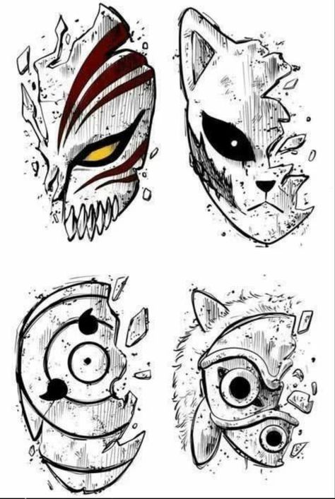 Bleach Tattoo, Cool Tattoo Drawings, Manga Tattoo, Naruto Sketch Drawing, Naruto Tattoo, Cartoon Character Tattoos, Best Anime Drawings, Tattoo Design Book, Tattoo Art Drawings