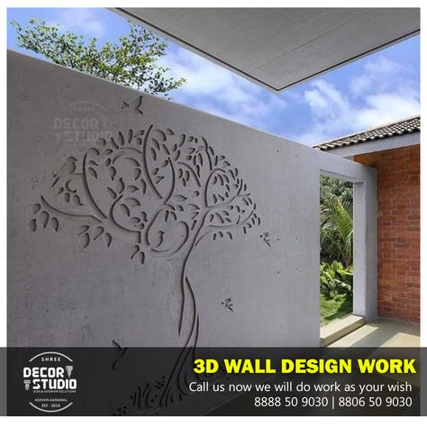 Our 3D wall CNC work seamlessly integrates into any interior, adding a wow factor that sets your space apart🏡 Shree Decor Studio 💯✨️Call us to design your Imagination into Reality 📱8888509030 ☎️ 8806509030 📍Vaishnavi Residency No.9, Shop No.1 (Basement) Jawahar Nagar, Sudhir Colony Road Opp. Krushna Mandir, Below Gajanan Travels Akola (M.H.) 444 001 Wall Cladding Designs, Compound Wall Design, Wall Carvings, Front Wall Design, Feature Wall Design, Stone Wall Design, Main Entrance Door Design, Cladding Design, Compound Wall