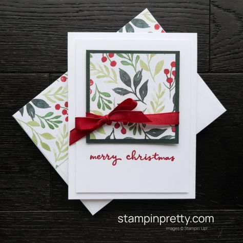 Stampin Up Weihnachten, Painted Christmas Cards, Stamped Christmas Cards, Mary Fish, Stampin Pretty, Simple Christmas Cards, Homemade Christmas Cards, Stampin Up Christmas Cards, 카드 디자인