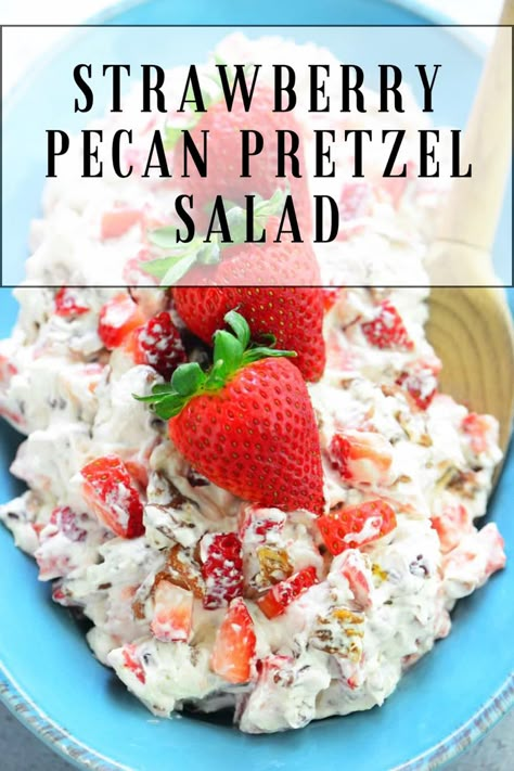 Brown Sugar Pretzels, Diced Strawberries, Strawberry Pretzel Salad Recipe, Strawberry Pretzel Dessert, Pretzel Desserts, Yummy Fruit, Gunny Sack, Strawberry Pretzel Salad, Pretzel Salad