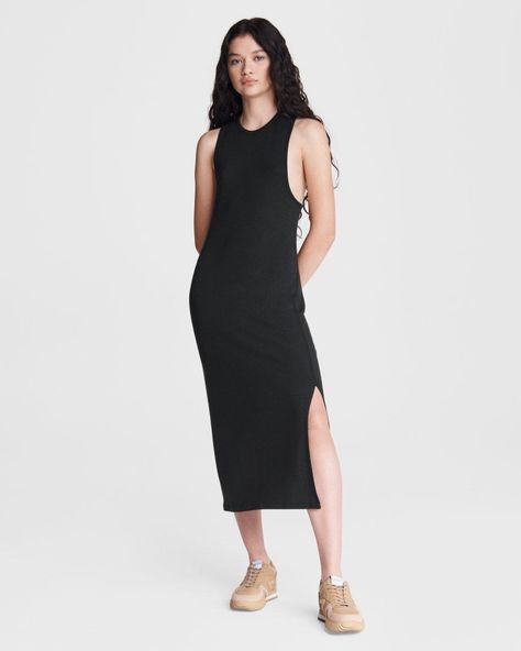 Sydney Muscle Tank Midi Dress | Women Dresses & Skirts | rag & bone Silk Shift Dress, Navy Midi Dress, Rag And Bone, Mid Length Dresses, Dress C, Muscle Tank, Sleeveless Mini Dress, Muscle Tanks, Womens Midi Dresses