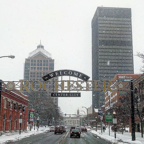 Welcome to Winter  Photo by Justin. #ThisIsROC #Rochester #ExploreRochester #ISpyNY Upstate New York Winter, University Of Rochester, College List, New York Winter, Monroe County, City Photos, Rochester New York, Winter Photo, 2023 Vision