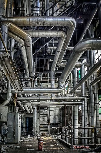 This fascinates me. Artist: Charles Bodi; Title: More Pipes. From Flickr, Industrial Piping, Steampunk Background, Abandoned Factory, Industrial Building, Industrial Factory, Industrial Architecture, Architecture Tattoo, Old Factory, Industrial Photography