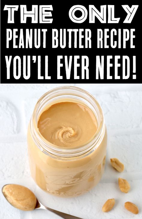 Homemade Peanut Butter Recipe! How to Make Easy Creamy Peanut Butter at Home in just 5 Minutes! 3 ingredients is all you'll need, and once you taste it, you'll never go back to store bought again! Go grab the recipe and give it a try this week! Creamy Peanut Butter Recipes, Essen, Homemade Creamy Peanut Butter, Peanut Butter From Scratch, Homemade Peanut Butter Recipe, Homemade Peanut Butter Recipes, Make Peanut Butter, How To Make Peanut Butter Powder, Flavored Peanut Butter Recipes