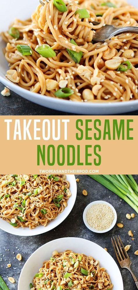 Definitely tastier than any takeout style sesame noodles great for busy weekdays! Made in just 20 minutes, savor this Asian inspired dish with chopped peanuts and sesame seeds. Surprisingly, warm or cold, it tastes delicious too! Try it now! Simple Sesame Noodles, Wheat Pasta Recipes, Sesame Noodles Recipe, Cold Sesame Noodles, Noodles Recipes, Sesame Noodles, Asian Inspired Dishes, Pasta Night, Noodles Recipe