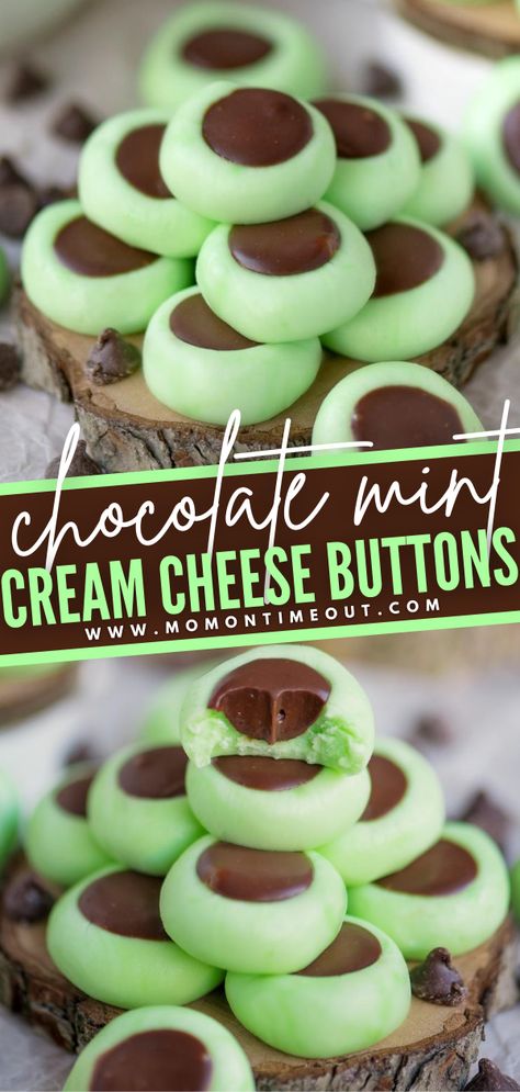 Mint Cream Cheese Buttons, Candy Mints Recipe, Chocolate Mint Cream Cheese Buttons, Cream Cheese Meltaways, Mint Christmas Candy, Christmas Butter Mints Recipe, Cream Cheese Mint Wreaths, Green Mint Cookies, Junior Mints Recipe