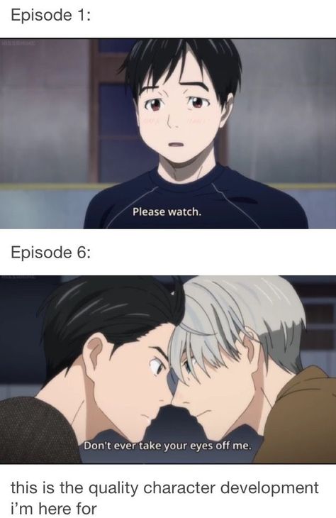 I love this character development || Yuri on Ice ♚ All Out Anime, Yuri On Ice Comic, Katsuki Yuri, The Ancient Magus Bride, Yuri On Ice, Sports Anime, Character Development, Tokyo Ghoul, Ice Skating