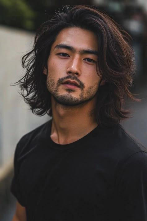 Japanese Men Hairstyle, Men's Long Hairstyles, Japanese Hairstyle, Edgy Hair, Mullet Hairstyle, Japanese Men, Long Hair Styles Men, Curly Hairstyles, Long Curly