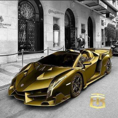 🔱 | Luxury Supercars on Instagram: “Would you drive this gold Lamborghini Veneno if you could? 🤔 Follow @luxxsupercars Follow @luxxsupercars 🔱🔱🔱🔱🔱🔱 - 📸: UNKNOWN DM FOR CREDIT…” Golden Lamborghini, Gold Lamborghini, Lamborghini Reventón, Sports Cars Lamborghini, Lamborghini Veneno, Lamborghini Cars, Cars And Coffee, Cars 2, Best Luxury Cars