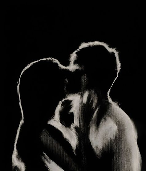 Man And Woman Kissing Silhouette, Black Tears Aesthetic, Abstract Art Intimacy Aesthetic, Art About Love You Cant Have, Yearning Aesthetic Pictures, B&w Couple Aesthetic, Doomed Lovers Aesthetic, His And Hers Aesthetic, Black And White Matching Pfp Couple