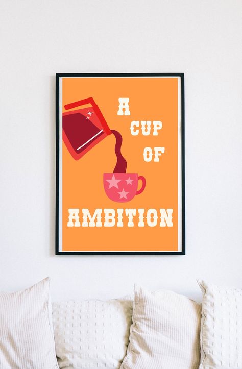 Pour myself a cup of ambition downloadable print Perfect for wall art and a pop of color This listing is for an INSTANT DOWNLOAD, so no physical product is included. * Each JPG & PDF is high-resolution (300 DPI), which will get you very clean prints. * Print the file using your home printer or send it to your local or online print shop! For the best print quality use regular white card stock instead of plain paper. * The colors of the print may be slightly different to what you see here, dependi Quotes Colorful, Cup Of Ambition, Dolly Parton Quotes, Preppy Room Decor, Retro Wall Decor, Quote Wall Art, Trendy Prints, Pink Wall Art, Quote Wall