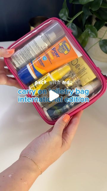 Rilee Smith on Instagram: "How I packed my carry on toiletry bag for my international trip to Spain & France! 🧴👏🏻 #carryon #toiletrybag #packingtips

My toiletry bag + many of my travel toiletries are Iinked in my LTK: shopltk.com/explore/@rileejsmith 🩵

#whatsinnybag #packing #packinghacks #traveltips #calpakcosmeticcase #eurotrip" Airplane Toiletries Bag, Travel Toiletries List Packing Light, Car Toiletry Bag, Carry On Toiletries List, What To Pack In Toiletry Bag, Packing Toiletries For Carry On, How To Pack Makeup In A Carry On, What To Put In A Tote Bag, What To Pack In Carry On Bag