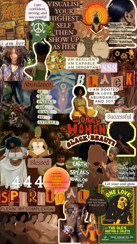 Woman Wallpaper Art, Spiritual Mind, Vision Board 2023, Soul Collage, Spiritual Wallpaper, I Love Being Black, Earthy Aesthetic, Vision Board Wallpaper, Afrocentric Art