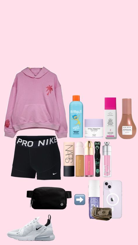 #pinkpalmpuff #outfit #outfitcheck #outfitaesthetic #beltbag #lululemon #lululemonbeltbag #nikepros #nikeproshorts #fyp #like #followforfollow Outfit Inspo