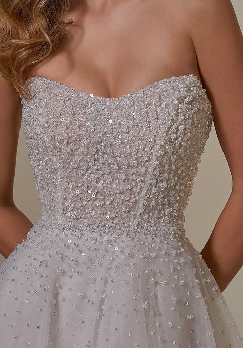 Beaded Strapless Wedding Dress, Pearl Beaded Wedding Dress Ball Gowns, Glam Wedding Dress Sparkle, Beaded Wedding Dress Crystal, Strapless A Line Wedding Dress, Pearl Beaded Wedding Dress, Beaded Bodice Wedding Dress, Wedding Dress Sparkle, Pearls Wedding Dress