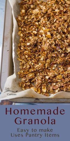 Cereal Healthy, Vegan Bechamel, Easy Granola Recipe, Homemade Granola Recipe, Easy Homemade Granola, Meals Breakfast, Granola Recipe, Crunchy Snack, Homemade Diy