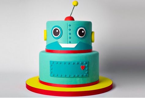 Robot Cakes, Robot Birthday Cake, Kids Birthday Cakes For Boys, Robot Cake, Puppy Cake, Best Bakery, Dinosaur Birthday Party, Cool Birthday Cakes, Boy Birthday Cake