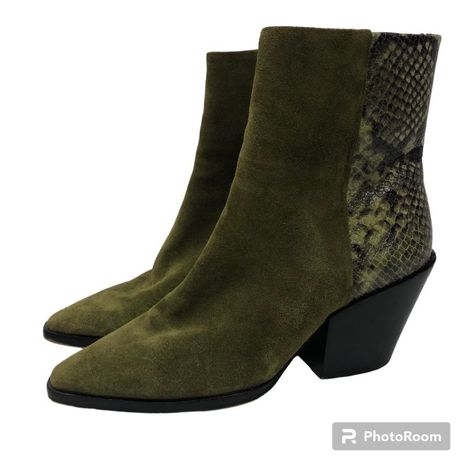 Welcome To Sophiechique Thank You For Shopping My Closet! Below You Will Find Descriptions Of The Item By Category Brand: 1. State Market: Women's Color: Olive Green Size: 7 Material: Suede, Leather Condition: Nwot Style & Keywords: Pointed Toe, Block Heel, Ankle Bootie, Olive, Military, Quiet Luxury, Zipper Closure, Brushed Suede, Snakeskin, Animal Print, Coastal Cowboy, Cowgirl, Yellowstone, Ranch Approximate Measurements (Taken Flat): Please See Photos Please Note That Any Stock Photos Are Fo Yellowstone Ranch, Coastal Cowboy, Snakeskin Boots, Chunky Heel Ankle Boots, Black Suede Ankle Boots, Black Leather Wedges, Brown Leather Heels, Block Heel Ankle Boots, Wedge Ankle Boots