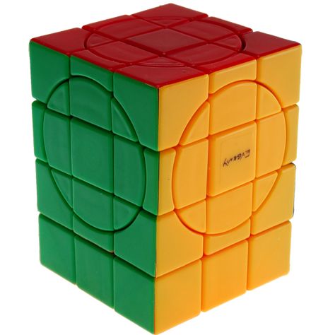 The Super I-Cube (Center-Shifted 3x3x4) is made from 6 different colors of a high quality ABS plastic. The object of this puzzle is to scramble up all 6 sides and then return it back to its original starting position. Although this puzzle takes on a 3x3x4 shape, it is part of the enhanced 3x3x5 super cuboid series, and is uniquely designed so that all of the faces are free to turn. Also, the extended pieces can move with the circle faces causing this puzzle to take on variety of different shape Cuboid Shape Objects, Cuboid Shape, Circle Face, Difficult Puzzles, Hard Puzzles, Fun Brain, Cube Pattern, Rubik's Cube, Co Design