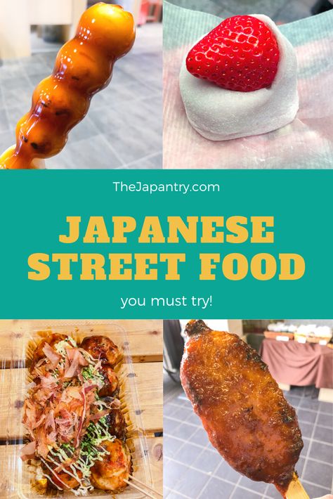 Here is the list of traditional, uniquely Japanese street food you must try. Put these on your checklist for next time you visit Japan! #Japan #Japanesefood #Japantraveltips #japantravel #streetfood Japanese Street Foods, Japan Food Desserts, Japanese Thanksgiving, Traditional Japanese Food, Japanese Street Food Recipes, Street Food Recipes, Japan Street Food, Japenese Food, Tokyo Trip