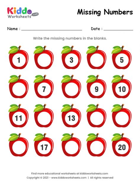 1 To 20 Missing Numbers Worksheet, Addition Worksheets For Kindergarten Free Printables, Number Printables 1-20, Worksheet On Missing Numbers, Write Missing Numbers 1 To 20, Class 1 Maths Activity, Counting 1-20 Free Printables, 1-20 Number Activities, Write Numbers 1-20 Free Printable