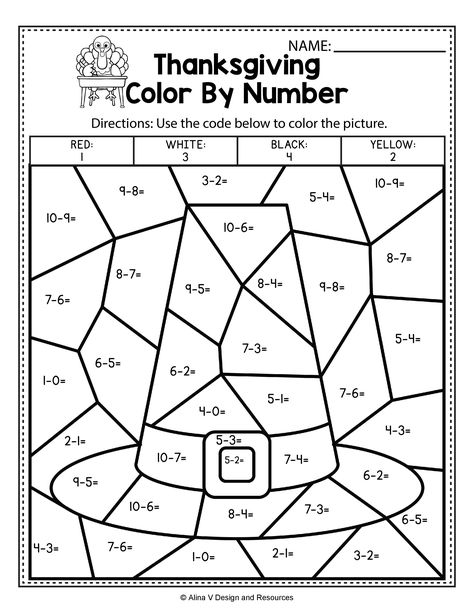 Thanksgiving Color By Number, Thanksgiving Math Worksheets, Number Worksheet, Subtraction Kindergarten, Math Coloring Worksheets, Kindergarten Addition Worksheets, Thanksgiving Worksheets, Blends Worksheets, Numbers Worksheets