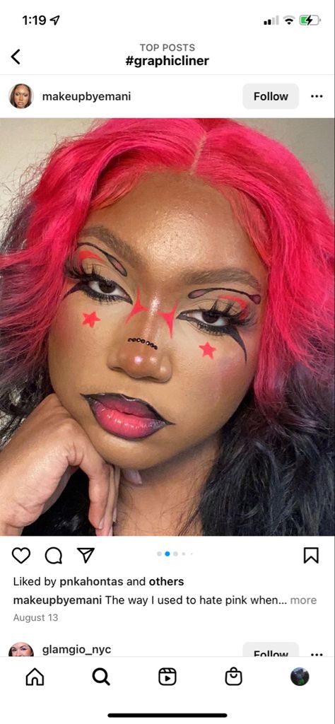 Alt Graphic Liner Easy, Graphic Liner Black Women, White And Black Graphic Liner, Heart Graphic Liner, Easy Graphic Eyeliner Hooded Eyes, Pop Star Makeup, Graphic Liner Makeup Hooded Eyes, Grafic Eyeliner Makeup, Graphic Liner Hooded Eyes