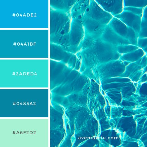 Lagoon Color Palette, Water Pallete Color Schemes, Sea Color Pallette, Under Water Colour Palette, Summer Blue Color Palette, Bright Blue Colour Palette, Air Color Palette, Underwater Color Palette, Aqua Blue Color Palette