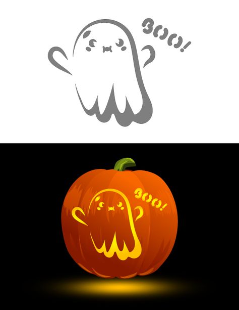 How To Carve A Ghost Pumpkin, Cute Ghost Pumpkin Stencil, Boo Pumpkin Carving Stencil, Gnome Pumpkin Carving Ideas, Pumpkin Carving Templates Cute, Ghost Pumpkin Carving Templates, Cute Pumpkin Carving Templates, Naruto Pumpkin Carving, Ghost Pumpkin Carving Ideas