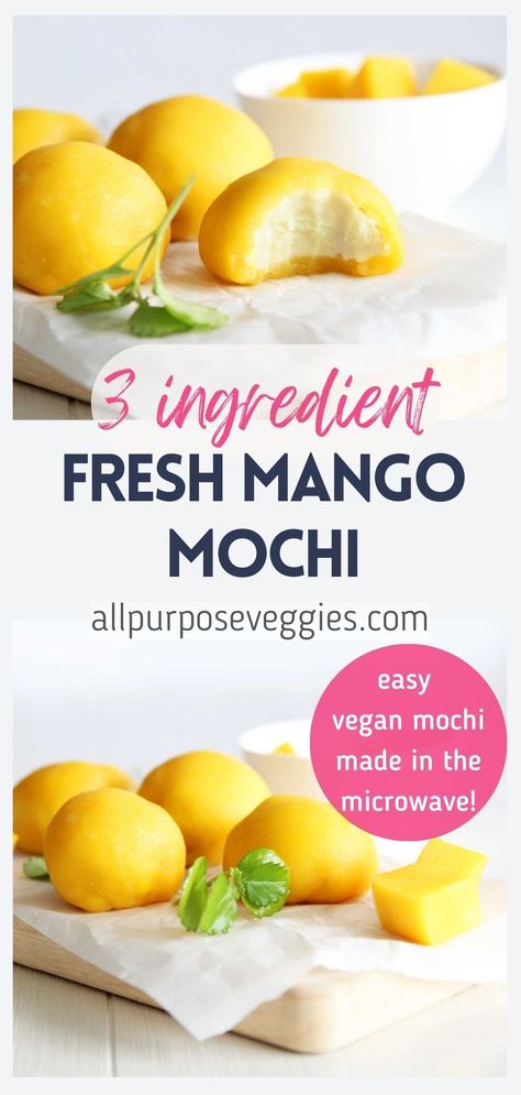 Homemade Mochi Recipe, Recipes With Mangoes, Easy Japanese Dessert Recipe, Healthy Mochi Recipe, Easy Mochi Recipes, Mochi Dessert Recipes, Things To Make With Mango, Rice Mochi, Mango Treats