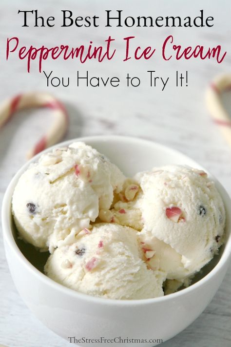 Peppermint Ice Cream, Winter Treats, No Churn Ice Cream, Ice Cream Desserts, Homemade Ice, Ice Cream Maker, Homemade Ice Cream, Ice Cream Cake, Cream Recipes