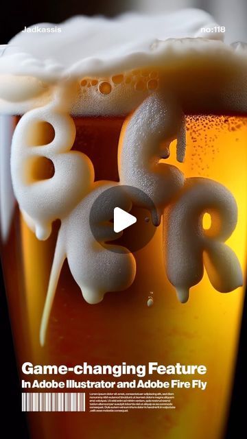 Jad Kassis 🧠 on Instagram: "Here’s how to turn your text into a Beer foam texture and animate it. I used Adobe Firefly, Adobe Illustrator, and Luma AI.

I’ll provide daily Adobe tips 👍 

remember to save them! ✨

Music: RIALIANS ON EARTH - GLUE 
Animated by: ERAN SHAYSH

#graphicdesign #graphicdesigner #illustrator #adobefirefly #adobe 
#adobeillustrator

Is it useful?" Adobe Animate Animation, Foam Illustration, Photoshop Animation Tutorial, Adobe Capture, Adobe Tips, Beer Graphic Design, Foam Texture, Adobe Firefly, Image Cloud