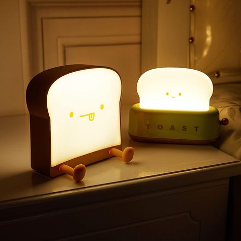 Toast Lamp, Warm Lamp, Cute Night Lights, Light Desk, Toast Bread, Bedroom Night Light, Led Night Lamp, Desk Decoration, Aesthetic Things