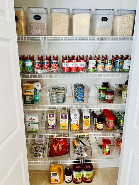 5 Genius Tips to Organize Your Pantry with Wire Shelves - Organized Marie Wire Shelving Pantry Organization, Wire Rack Pantry Organization, Pantry Organization Wire Shelves, Wire Pantry Organization Ideas, How To Organize Pantry Shelves, Wire Shelf Pantry, Pantry With Wire Shelves, Shelving Organization, Stairs Pantry