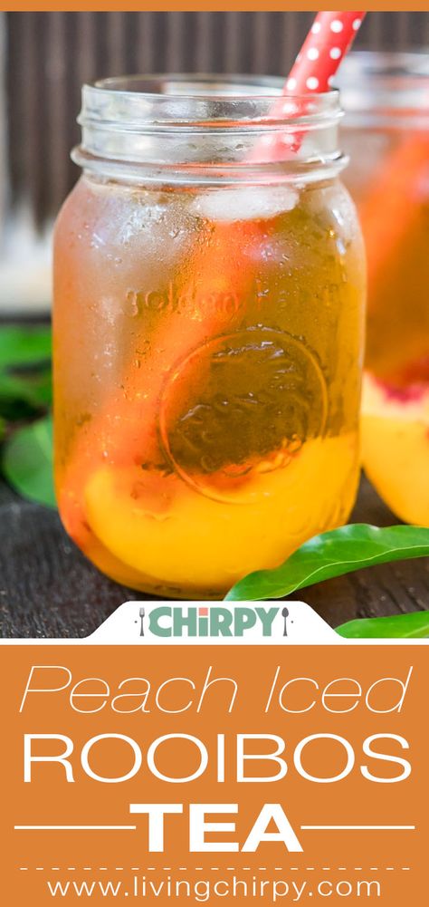 Iced Rooibos Tea, Rooibos Tea Recipes, Rooibos Iced Tea, Matcha Iced Tea, Sweet Iced Tea, Iced Tea Recipes Homemade, Peach Iced Tea, Peach Ice Tea, Homemade Tea