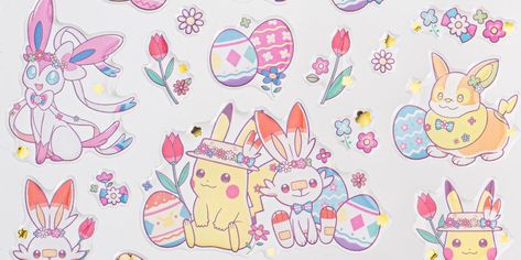 Kawaii Printables, Pokemon Easter, Kawaii Pokemon, Eggs Art, Pikachu Drawing, Pokemon Alola, Anime Sticker, Easter Wallpaper, Pokemon Eevee