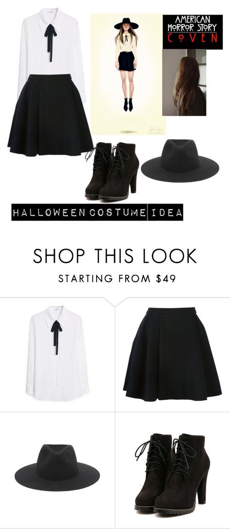 "Tassia Farmiga Halloween costume idea ahs coven" by haleyngarcia ❤ liked on Polyvore featuring Coven, MANGO, Avelon and rag & bone Witch Coven Costume, Ahs Coven Halloween Costume, Coven Ahs Costume, Preppy Witch Costume, Ahs Coven Aesthetic Outfit, Coven Costume Ideas, Ahs Costume Ideas, Coven Halloween Costume, Ahs Halloween Costume Ideas