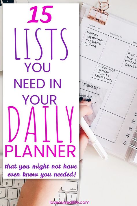 17 Lists To Keep In Your Planner, Yearly Schedule Planner, Ultimate Organization List, Self Made Planner Ideas, Things To Write In A Planner, What To Write In Daily Planner, Setting Up New Planner, Must Have Planner Pages, Planner Checklist Ideas