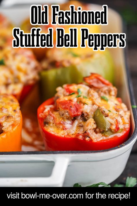 Stuffed Bell Pepper Bowl, Stuffed Bell Peppers No Tomatoes, Old Fashioned Stuffed Peppers, Roasted Bell Pepper Recipes, Stuffed Bell Peppers No Rice, Old Fashioned Stuffed Bell Peppers, Stuffed Bell Peppers Without Rice, Stuffed Bell Peppers Traditional, Classic Stuffed Bell Peppers