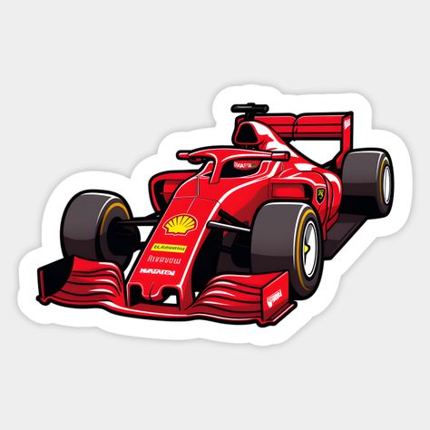 Formula 1 car sticker in red. Great gift for racing fans! #formula1 #car . #Ferrari_Stickers_Printable #Formula_One_Stickers #Formula_1_Sticker #Ferrari_Stickers Ferrari Stickers Printable, Laptop With Stickers, Ferrari Stickers, Cool Stickers For Laptop, Formula 1 Stickers, Formula 1 Logo, Formula 1 Art, Stickers F1, F1 Stickers